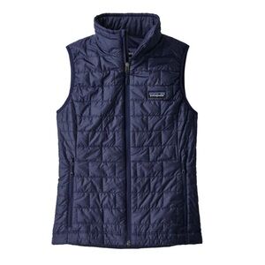 PATAGONIA Womens Navy Packable Puffer Vest, Sz L